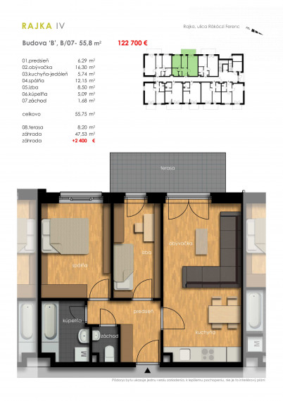Predaj 3i byt so záhradkou - Rajkapark IV Budova B