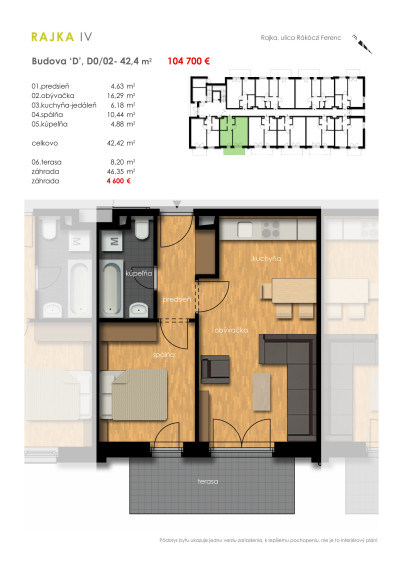 Predaj 2i byt s predzáhradkou - Rajkapark IV Budova D