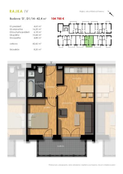 Predaj 2i byt s balkónom - Rajkapark IV Budova D