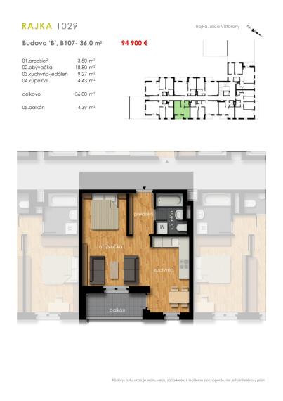 Predaj 1i byt s balkónom - Rajkapark III, Budova B, Rajka