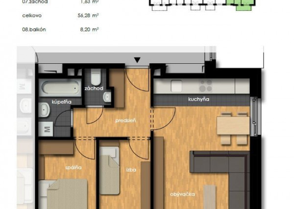 Predaj 3i byt s balkónom - Rajkapark IV Budova C