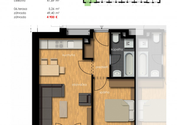 Predaj 2i byt s predzáhradkou - Rajkapark IV Budova D