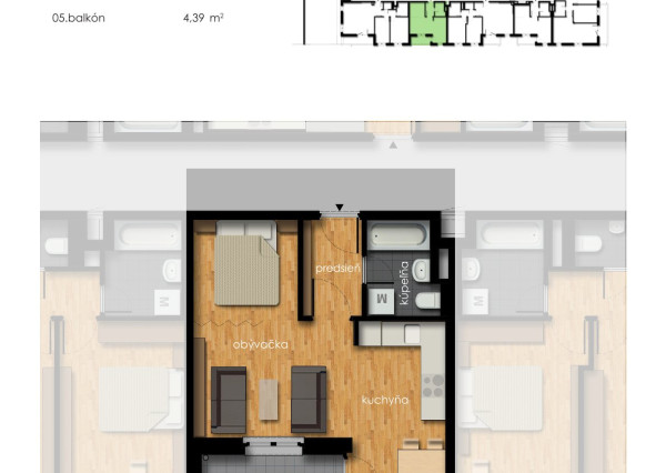 Predaj 1i byt s balkónom - Rajkapark III, Budova B, Rajka