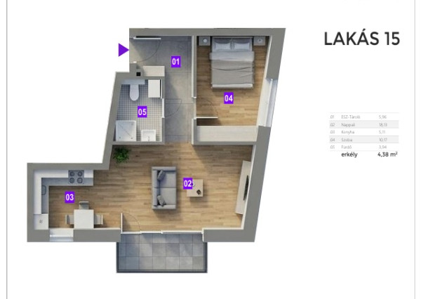Predaj 2i byt v novom projekte na nábreží v centre mesta Mosonmagyaróvár